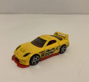 2002 Mazda RX 24 Seven Yellow With Black Flames Hot Wheels Diecast Car Toy - Picture 1 of 12