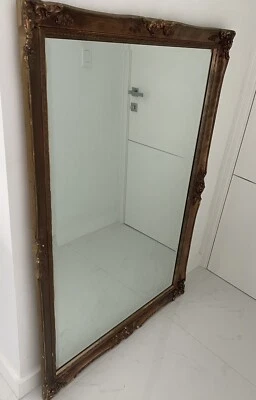 Espejo de pared provincial francés antiguo vintage pintura dorada resina madera Foto 1 de 4