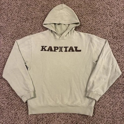Kapital Mens Hoodie Green Size 2 (Medium) Speakeasy Pullover Spell Out - Image 1 of 4