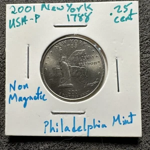 2001-P - 1788 25C New York 50 States Quarter. Non Magnetic. No Mint Mark. - Picture 1 of 4