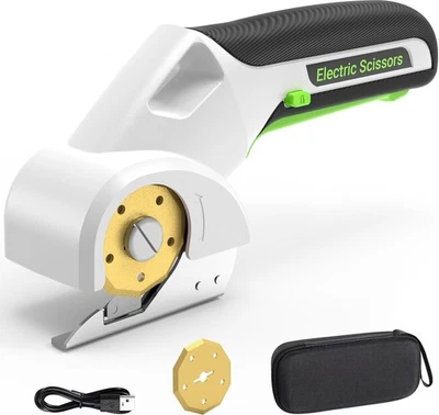 4V Cordless Electric Scissors, Cardboard Rotary Cutter with 2 Titanium Blade - Imagem 1 de 4