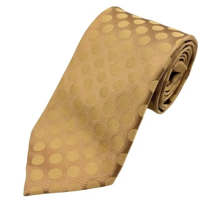 Corbata para hombre Ermenegildo Zegna 100 % seda bronce dorado lunares Italia 3,5" X 60" Foto 1 de 4