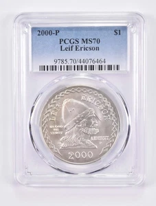 MS70 2000-P Leif Ericson Commemorative Silver Dollar PCGS *4480 - Picture 1 of 5