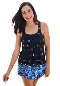 Swim 365 Women's Plus Size 2-Piece Swimdress - Picture 1 of 16