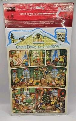 Vintage Hallmark Countdown to Christmas Mouse Paper Advent Calendar Card - Image 1 of 2