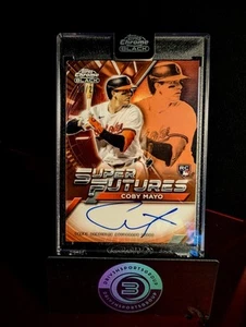 2025 Topps Chrome Black Super Futures Auto COBY MAYO arancione /25 orioles FSA-CMA - Foto 1 di 2