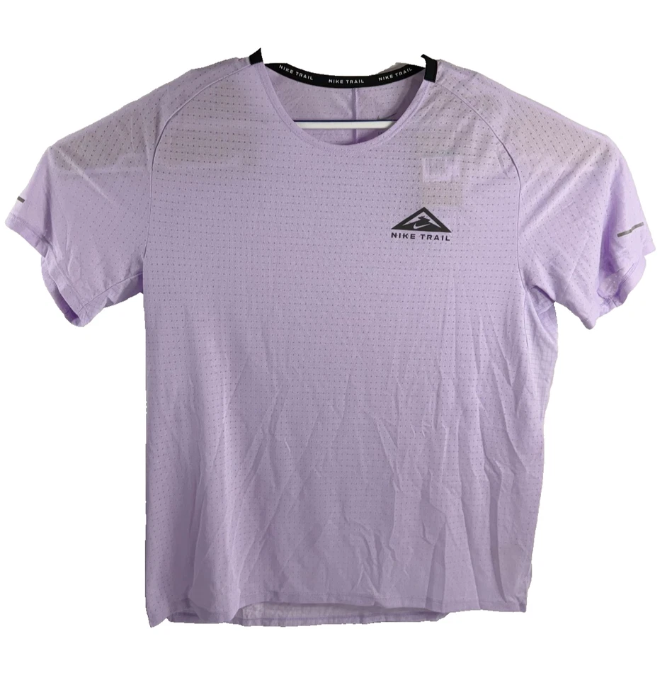 Nike Trail Solar Chase Dri Fit Running S/S Shirt Purple DV9305 511 Men's Size L