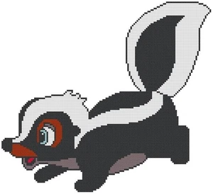 CROSS STITCH+ CRAFT PATTERN Skunk Bambi Jr Bluebelle+Flower Son Movie Cartoon - Picture 1 of 17