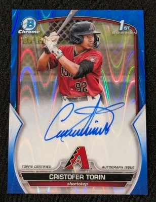 2023 Bowman Chrome 1st Cristofer Torin BLUE AUTO Ray Refractor /150 Diamondbacks - Image 1 of 4