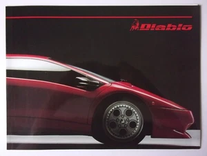 Folleto de ventas brillante Lamborghini Diablo original 1991 en italiano e inglés - Imagen 1 de 4