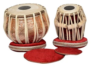 Indisches traditionelles Design Kupfer Tabla Set kommt mit einer Tragetasche - Bild 1 von 12