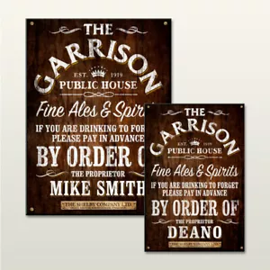 THE GARRISON PUB, PEAKY BLINDERS, PERSONALISED, BAR SIGN, WALL PLAQUE. - Picture 1 of 7