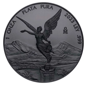 México Libertad 2023 1 oz plata doble edición negra con certificado de autenticidad - Imagen 1 de 3