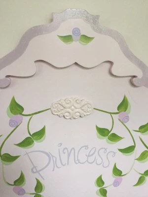 CABECERO DOBLE PRINCESA DORMITORIO DISNEY MADERA MACIZA ROSA FLORAL SINY Pickup Foto 1 de 4