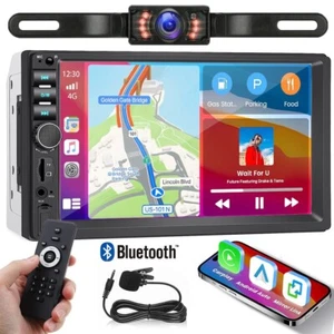 7" Car Radio For Apple/Andriod Carplay MP5 Stereo Touch Screen Double Din+Camera - Picture 1 of 11