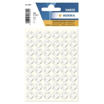 Herma 5816 Vario Lochverstärkungsringe transparent 240 Stück 12mm Durchmesser - Bild 1 von 2