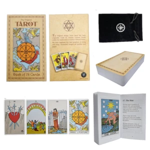 Tarot Cards and Velvet Pouch: Orginal Design by Pamela Colman & Guide Book 78pcs - Picture 1 of 6