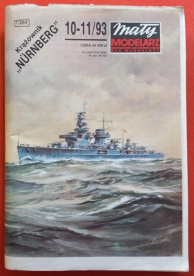 Modellbaubogen Maly Modelarz 10-11/93, Cruiser Kreuzer NÜRNBERG  in 1:200 - Bild 1 von 4
