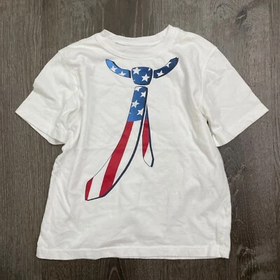 Camiseta Jumping Beans Niños Manga Corta Gráfico Americano Blanco Corbata Talla M 5-6 Foto 1 de 4