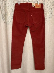 Levis 512 Herren Slim Fit Taper Leg Cord Ziegelrot Stretch Hose Größe 32"x32" - Bild 1 von 8