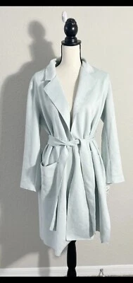 Chaqueta gabardina TAHARI imitación cuero/gamuza azul claro Foto 1 de 4