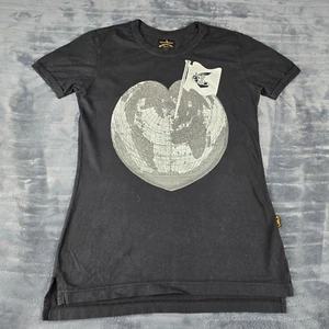 VIvienne Westwood Shirt Extra Small Black Heart World Flag Stunning Anglomania - Picture 1 of 10