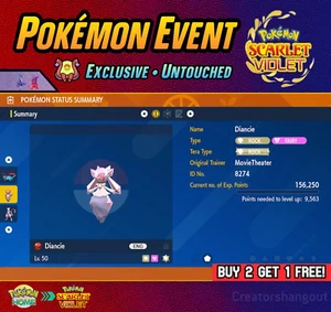 💎 Evento Diancie | Evento Cine | Pokémon Escarlata y Violeta | SIN TOCAR - Imagen 1 de 5