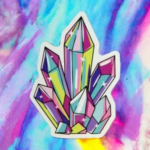 Sticker Colorful Crystal Gem Rainbow Mystical Kawaii Witch Vibes - Picture 1 of 2