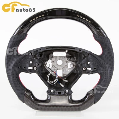 Volante LED de fibra de carbono real para Chevrolet Corvette C7 2014-2019 Foto 1 de 4