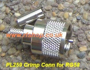 ENCHUFE UHF, (pin macho), conector coaxial, PL259, CH-UHFP-58 - Imagen 1 de 1