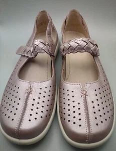 Hotter Shoes -- Womens Size 9, Quake Casual Mary Jane Rose Gold Leather - Picture 1 of 3