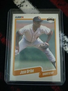 Jose Uribe 1990 Fleer #74 "Geburtsjahresfehler" selten. Just out of pack - Bild 1 von 2