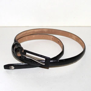 Cinturón vintage Etienne Aigner cuero negro 37" estrecho mediano - Imagen 1 de 8