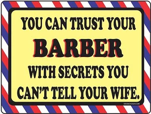 BARBER SHOP SIGN - TRUST -  BARBER SUPPLIES, BARBER CHAIR, SALON SUPPLIES - Picture 1 of 1