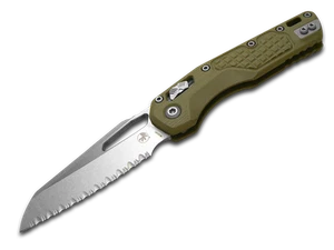 Microtech MSI Lawman 210-12FRGTODLM OD Green Frag G10 Serrated M390MK Knife - Picture 1 of 2