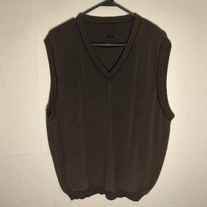 Cutter & Buck Sweater Vest 2XLT Brown Textured Knit Big Tall V Neck Hong Kong - Picture 1 of 6