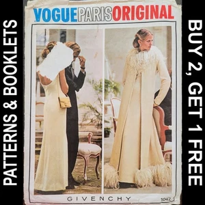 Vtg Givenchy Vogue Evening Coat, Jacket & Dress Pattern #1042 Size 10 CUT - Picture 1 of 9