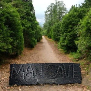 “Man Cave” Sign Garage Tools Chain Wrench Metal Look 19x5.5 Resin Workshop Hefty - Picture 1 of 21