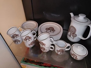 Vintage Mitterteich Mokka-/Kaffeeservice „Herbst“, Porzellan, Bäume, Herbststimm - Bild 1 von 5