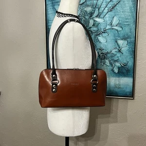 Bolso de Hombro Florence Hecho en Italia Cuero Cartera Marrón Y2K Clásico Minimalista - Imagen 1 de 11