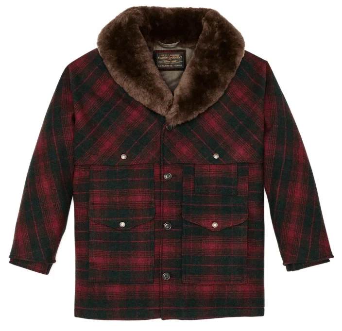 Filson Lined Mackinaw Wool Packer Coat  -XS- 20266728 MADE IN USA Burgundy Olive - Image 1 of 4