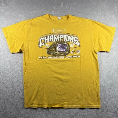 Винтажная мужская футболка Los Angeles Lakers чемпионы мира 2009 L Yelloe Kobe No2A - Изображение 1 из 4