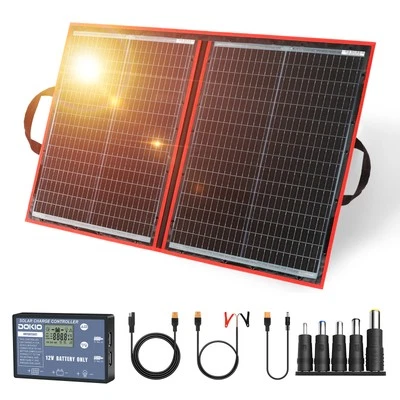 Dokio 100W Faltbares Solarmodul leicht für Angeln,Wandern & Camping,Solarpanel - Bild 1 von 4
