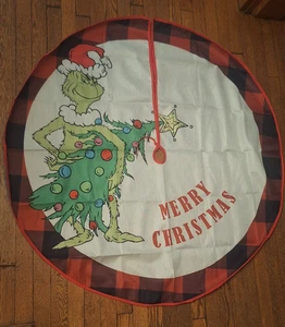 The Grinch Christmas Tree Skirt 48" Merry Christmas - Picture 1 of 10