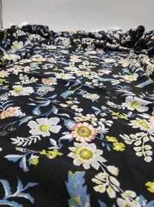 Floral Crinkle Cotton Viscose Fabric by the Yard – Lightweight Drapey Material - Picture 1 of 10