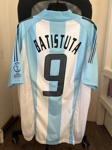 ARGENTINIEN 2002 WORLD CUP #9 BATISTUTA MATCH WORN FUSSBALLTRIKOT ADIDAS Gr. XL - Bild 1 von 12
