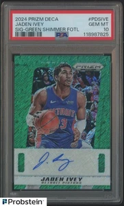2024 Panini Green Shimmer Prizm FOTL Jaden Ivey Pistons AUTO 5/15 PSA 10 - Picture 1 of 2
