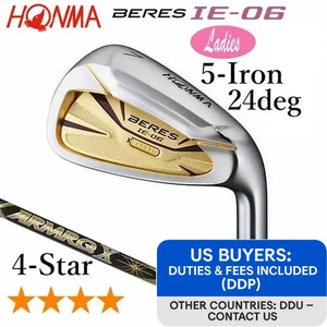 Ladies HONMA BERES IE-06 4-Star 5-Iron 24° L-Flex ARMRQ X 38 Women No Headcover - Picture 1 of 7