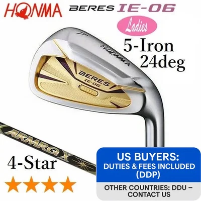 Ladies HONMA BERES IE-06 4-Star 5-Iron 24° L-Flex ARMRQ X 38 Women No Headcover - Image 1 of 4