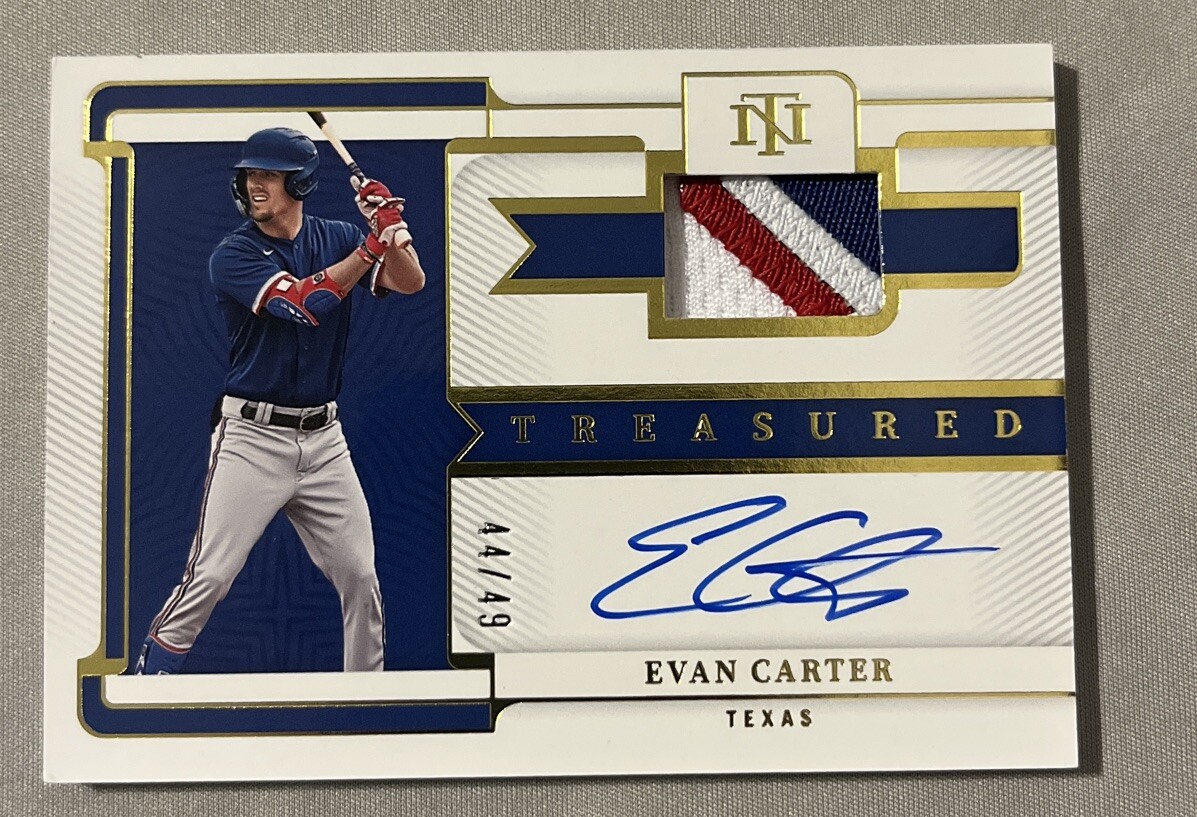2023 Panini National Treasures - Evan Carter #TMS-EC for